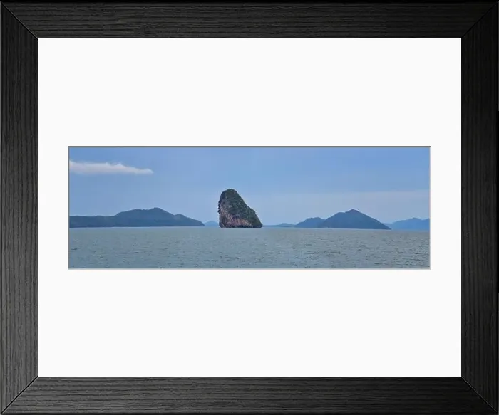 Framed Print : Island, Ocean views near Phuket Thailand with Blues Framed Print : Island, Ocean views near Phuket Thailand with Blues