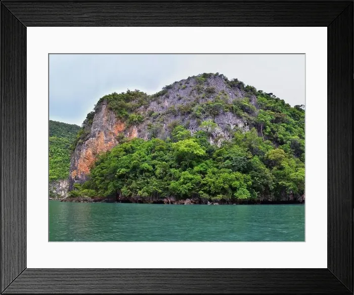 Framed Print : Island, Ocean views near Phuket Thailand with Blues Framed Print : Island, Ocean views near Phuket Thailand with Blues