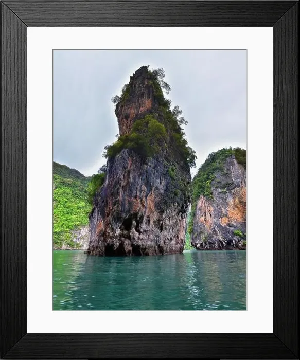 Framed Print : Island, Ocean views near Phuket Thailand with Blues Framed Print : Island, Ocean views near Phuket Thailand with Blues