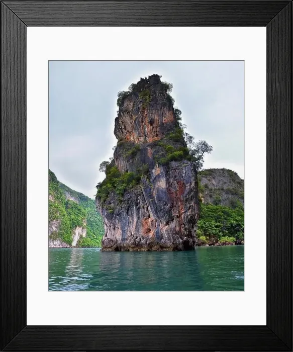 Framed Print : Island, Ocean views near Phuket Thailand with Blues Framed Print : Island, Ocean views near Phuket Thailand with Blues