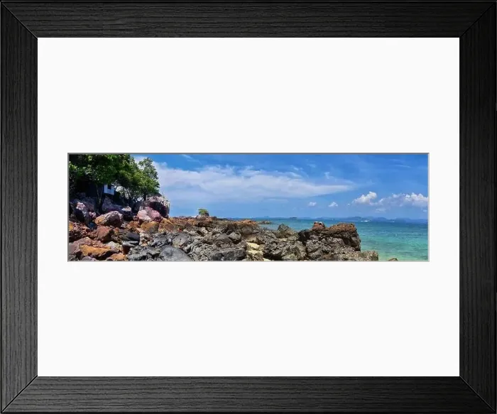 Framed Print : Island, Ocean views near Phuket Thailand with Blues Framed Print : Island, Ocean views near Phuket Thailand with Blues