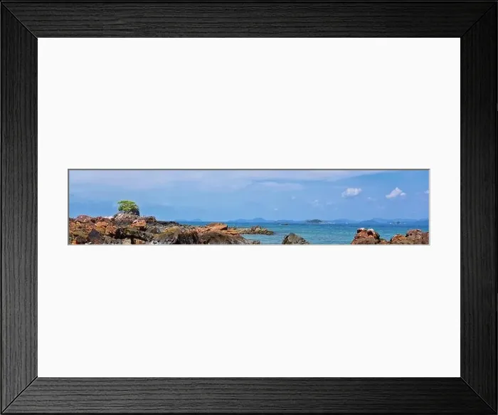Framed Print : Island, Ocean views near Phuket Thailand with Blues Framed Print : Island, Ocean views near Phuket Thailand with Blues