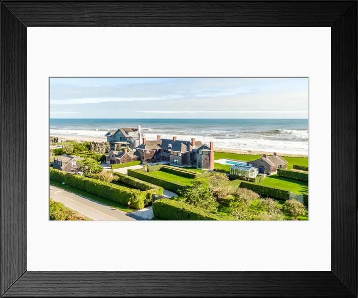 Framed Print : Two large homes on the ocean in Southampton, NY Framed Print : Two large homes on the ocean in Southampton, NY