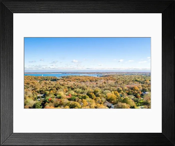 Framed Print : Drone image of North Haven and a distant Sag Harbor, NY Framed Print : Drone image of North Haven and a distant Sag Harbor, NY