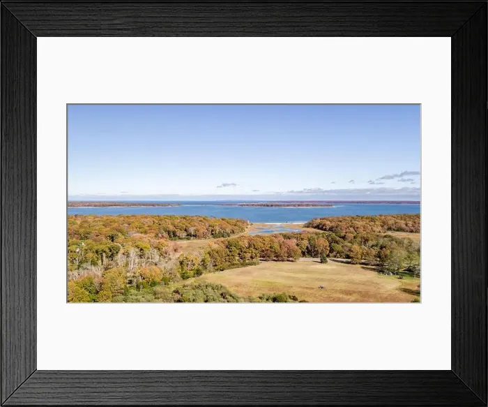 Framed Print : Drone image of North Haven, wet lands and distant shelter island, NY Framed Print : Drone image of North Haven, wet lands and distant shelter island, NY
