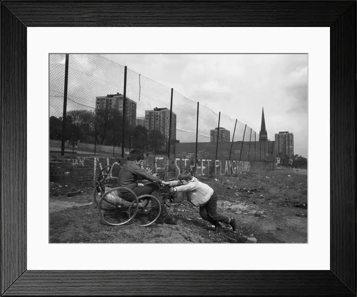 Framed Print : Children playing, Noble Street Playground, Newcastle, c.1971 Framed Print : Children playing, Noble Street Playground, Newcastle, c.1971