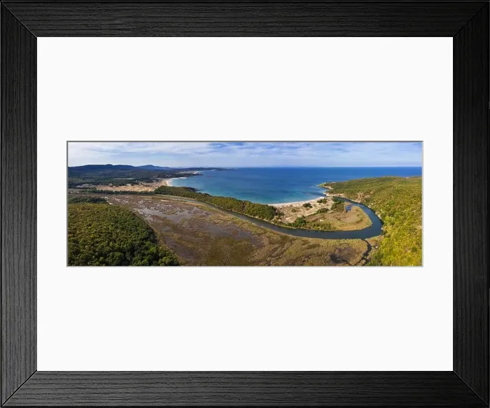 Framed Print : View of drone to the beautiful beach Arkutino and river Ropotamo.Black Sea, Bulgaria Framed Print : View of drone to the beautiful beach Arkutino and river Ropotamo.Black Sea, Bulgaria