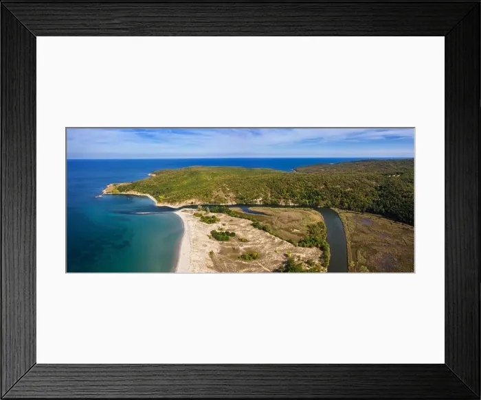 Framed Print : View of drone to the beautiful beach Arkutino and river Ropotamo.Black Sea, Bulgaria Framed Print : View of drone to the beautiful beach Arkutino and river Ropotamo.Black Sea, Bulgaria
