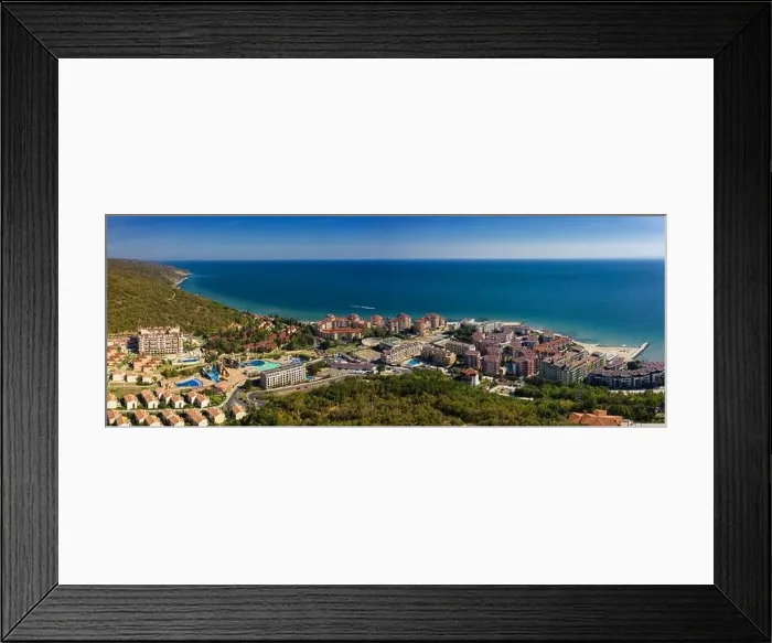 Framed Print : View of drone to sea resort Elenite on the Bulgarian Black Sea coast Framed Print : View of drone to sea resort Elenite on the Bulgarian Black Sea coast