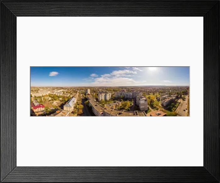 Framed Print : 180 degrees landscape of urban area. Aerial drone view cityscape. Older European town Drohobych, Ukraine Framed Print : 180 degrees landscape of urban area. Aerial drone view cityscape. Older European town Drohobych, Ukraine