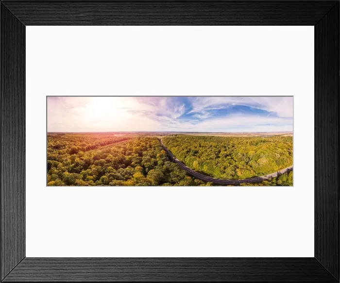 Framed Print : 180 degrees scenic landscape of countryside in beautiful autumn sunny day Framed Print : 180 degrees scenic landscape of countryside in beautiful autumn sunny day
