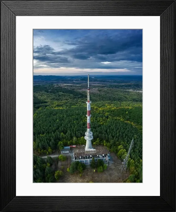 Framed Print : Tv tower on the hill at sunset Framed Print : Tv tower on the hill at sunset