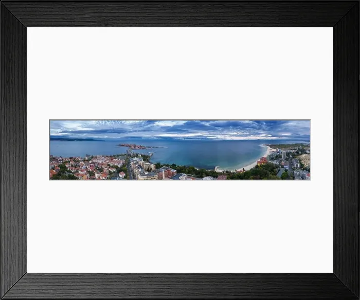 Framed Print : Panoramic view of drone to Nessebar city Framed Print : Panoramic view of drone to Nessebar city