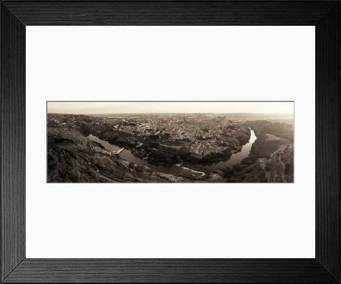 Framed Print : Panorama aerial view of Toledo city skyline with historical buildings in Spain Framed Print : Panorama aerial view of Toledo city skyline with historical buildings in Spain