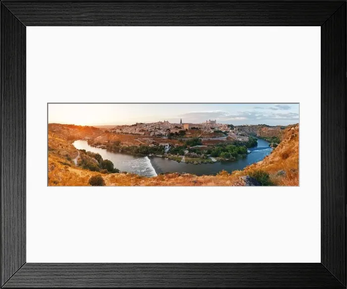 Framed Print : Panorama aerial view of Toledo city skyline with historical buildings in Spain Framed Print : Panorama aerial view of Toledo city skyline with historical buildings in Spain