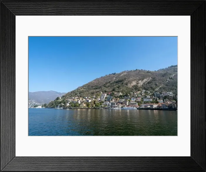 Framed Print : Beautiful landscape in Como - Como lake in Italy Framed Print : Beautiful landscape in Como - Como lake in Italy