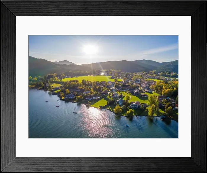 Framed Print : Bad Wiessee. Tegernsee lake in Bavaria. Germany. Aerial Panorama. Beautiful and famous Spot Framed Print : Bad Wiessee. Tegernsee lake in Bavaria. Germany. Aerial Panorama. Beautiful and famous Spot