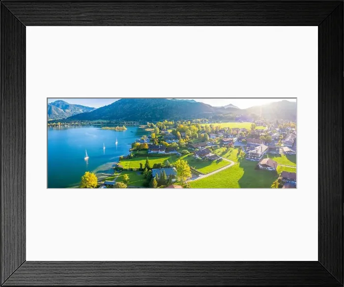 Framed Print : Bad Wiessee. Tegernsee lake in Bavaria. Germany. Aerial Panorama. Beautiful and famous Spot Framed Print : Bad Wiessee. Tegernsee lake in Bavaria. Germany. Aerial Panorama. Beautiful and famous Spot