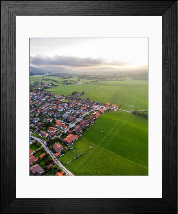 Framed Print : Aerial view, forests and meadows, alps, Bavaria, Germany, Waakirchen Reichersbeuern Framed Print : Aerial view, forests and meadows, alps, Bavaria, Germany, Waakirchen Reichersbeuern