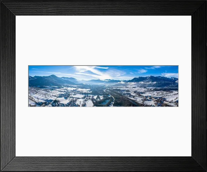Framed Print : Isartal Bavaria Germany Mountains Winter Drone Framed Print : Isartal Bavaria Germany Mountains Winter Drone