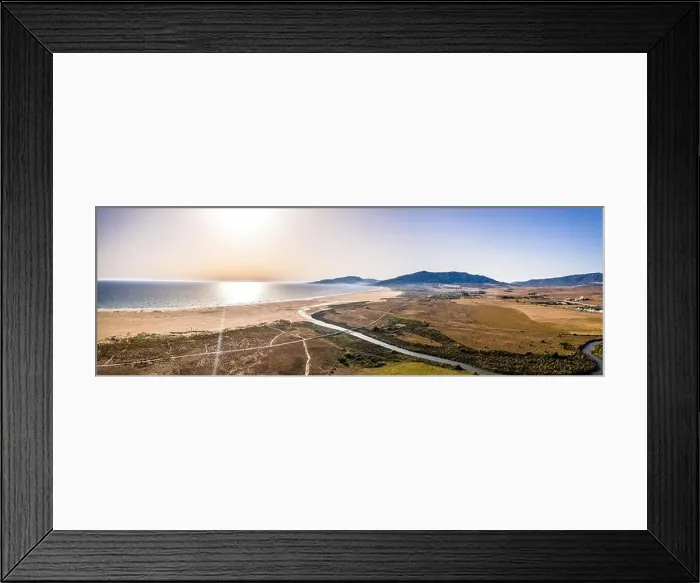 Framed Print : Beautiful Scenic Aerial view of Tarifa area. Beach Life. Spain Framed Print : Beautiful Scenic Aerial view of Tarifa area. Beach Life. Spain