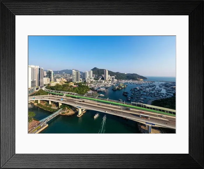 Framed Print : Aerial view of Aberdeen Typhoon Shelters and Ap Lei Chau, Hong Kong Framed Print : Aerial view of Aberdeen Typhoon Shelters and Ap Lei Chau, Hong Kong