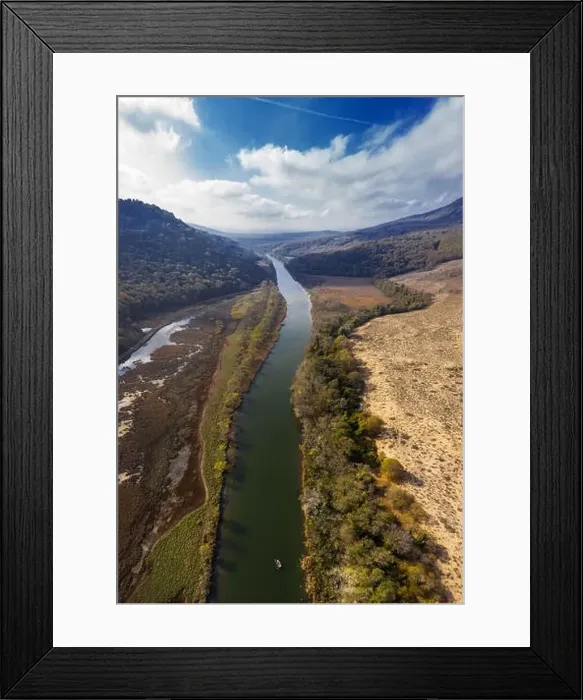 Framed Print : Panoramic view to beautiful river. River Ropotamo in Strandja mountain Framed Print : Panoramic view to beautiful river. River Ropotamo in Strandja mountain