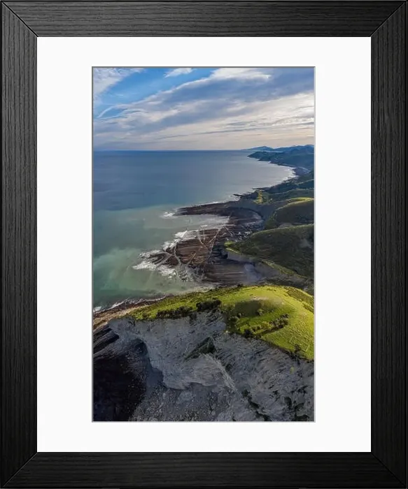 Framed Print : Zumaia and Deba flysch geological strata layers drone aerial view, Basque Country Framed Print : Zumaia and Deba flysch geological strata layers drone aerial view, Basque Country