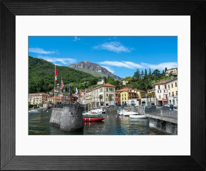 Framed Print : Beautiful landscape in Menaggio - Como lake in Italy Framed Print : Beautiful landscape in Menaggio - Como lake in Italy