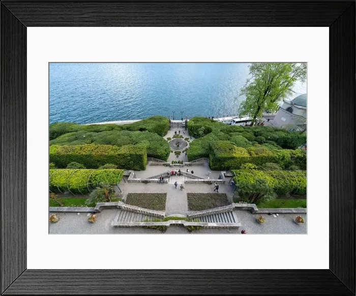 Framed Print : Amazing garden in Tremezzo - Como lake in Italy Framed Print : Amazing garden in Tremezzo - Como lake in Italy