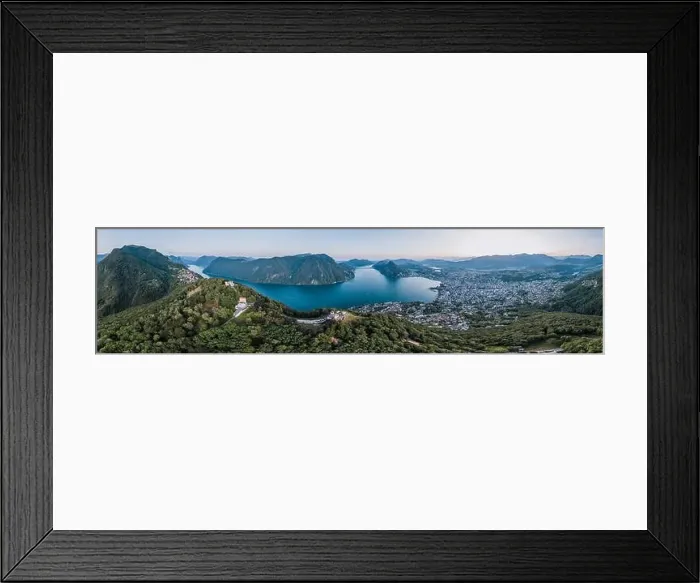 Framed Print : Aerial panorama drone view of lugano lake, monte bre, salvatore and Lugano city in switzerland Framed Print : Aerial panorama drone view of lugano lake, monte bre, salvatore and Lugano city in switzerland