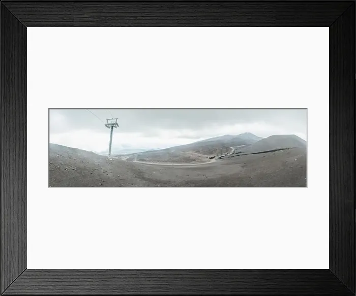Framed Print : Top of crater Mount Etna volcano, frozen cold lava smokes, thick clouds Framed Print : Top of crater Mount Etna volcano, frozen cold lava smokes, thick clouds