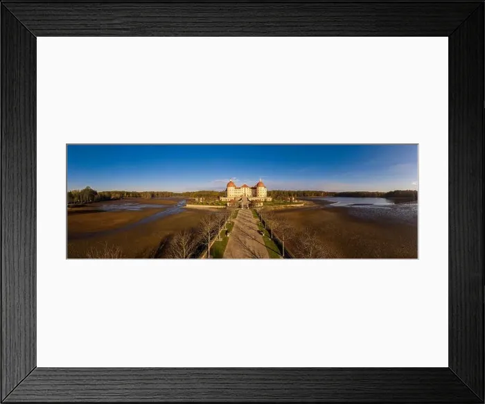 Framed Print : Panoramic view on Schloss Moritzburg, Germany. Drone photography Framed Print : Panoramic view on Schloss Moritzburg, Germany. Drone photography