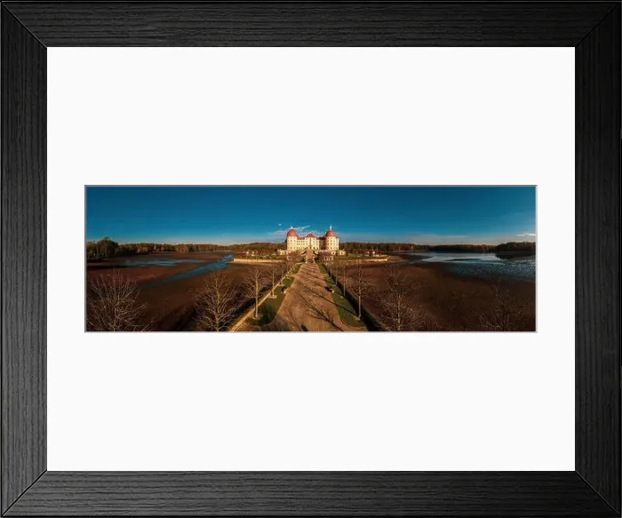 Framed Print : Panoramic view on Schloss Moritzburg, Germany. Drone photography Framed Print : Panoramic view on Schloss Moritzburg, Germany. Drone photography