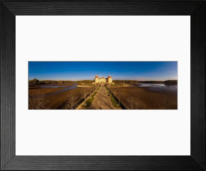 Framed Print : Panoramic view on Schloss Moritzburg, Germany. Drone photography Framed Print : Panoramic view on Schloss Moritzburg, Germany. Drone photography