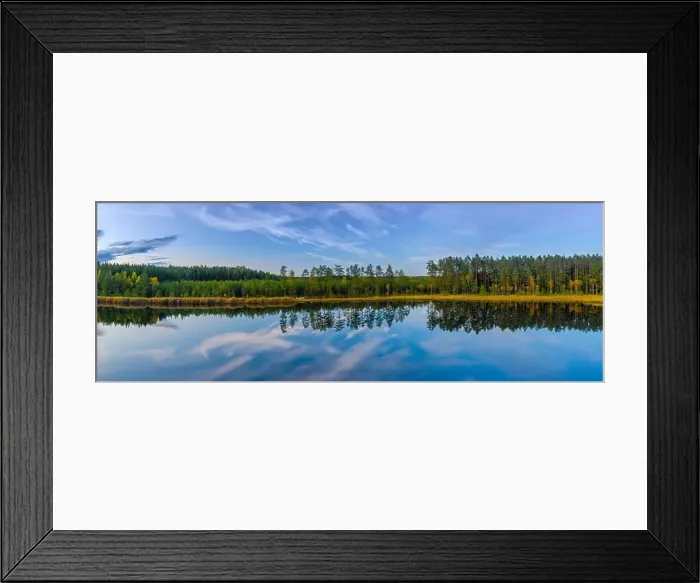 Framed Print : Beautiful autumn landscape. Panorama view of Kangari lake from above. Latvian nature Framed Print : Beautiful autumn landscape. Panorama view of Kangari lake from above. Latvian nature