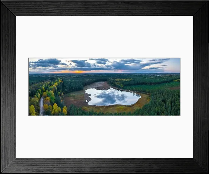 Framed Print : Beautiful autumn landscape. Panorama view of Kangari lake from above. Latvian nature Framed Print : Beautiful autumn landscape. Panorama view of Kangari lake from above. Latvian nature