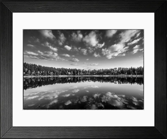 Framed Print : View of Kingari lake. Black and white. Latvian nature. Beautiful landscape. Framed Framed Print : View of Kingari lake. Black and white. Latvian nature. Beautiful landscape. Framed