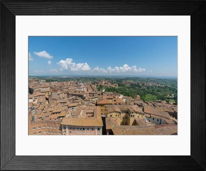 Framed Print : Aerial view of the cityscapes in Siena old town in a sunny day Framed Print : Aerial view of the cityscapes in Siena old town in a sunny day