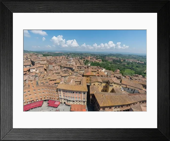 Framed Print : Aerial view of the cityscapes in Siena old town in a sunny day Framed Print : Aerial view of the cityscapes in Siena old town in a sunny day