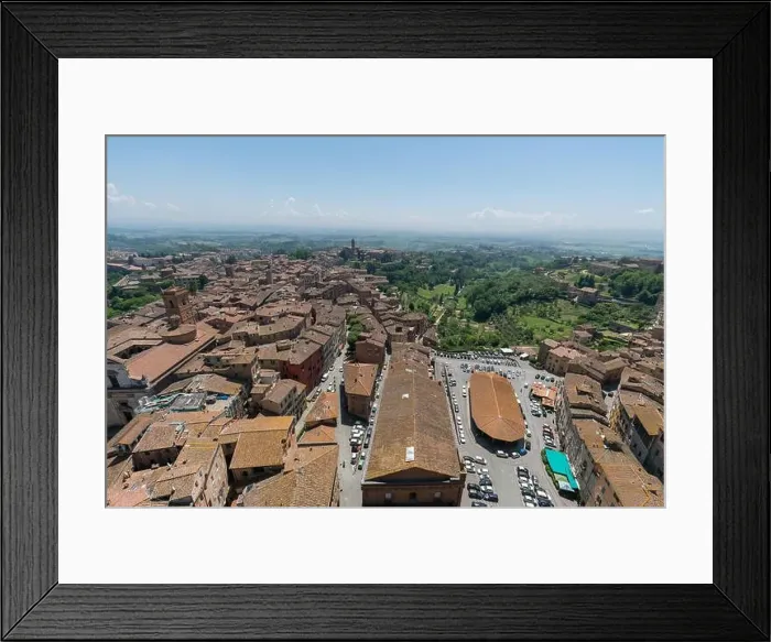 Framed Print : Aerial view of the cityscapes in Siena old town in a sunny day Framed Print : Aerial view of the cityscapes in Siena old town in a sunny day