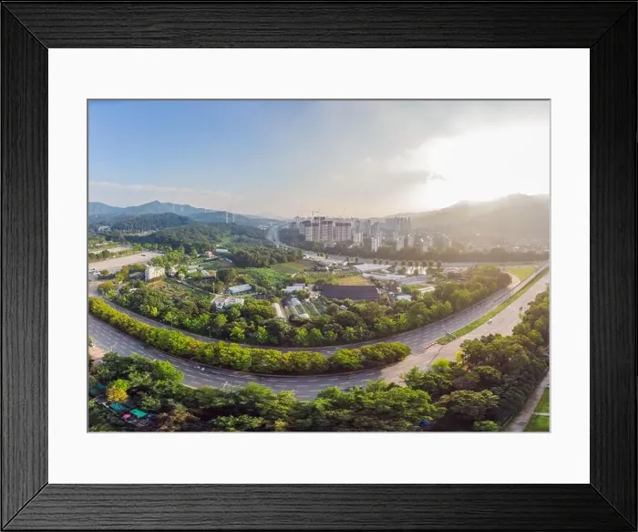 Framed Print : Aerial view of Seoul, South korea. Aerial panorama view from drone Framed Print : Aerial view of Seoul, South korea. Aerial panorama view from drone
