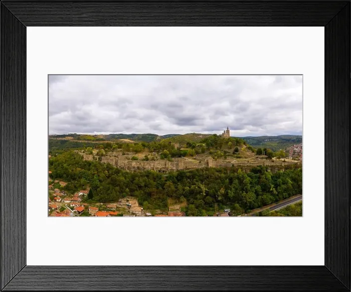 Framed Print : Tsarevets Fortress in Veliko Tarnovo, Bulgaria. Aerial drone footage Framed Print : Tsarevets Fortress in Veliko Tarnovo, Bulgaria. Aerial drone footage