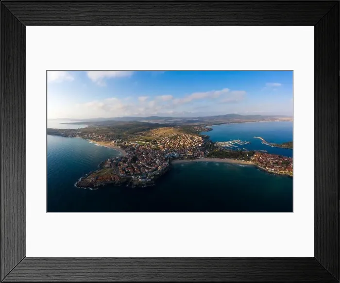 Framed Print : Beautiful bird's-eye view of the old town of Sozopol Framed Print : Beautiful bird's-eye view of the old town of Sozopol