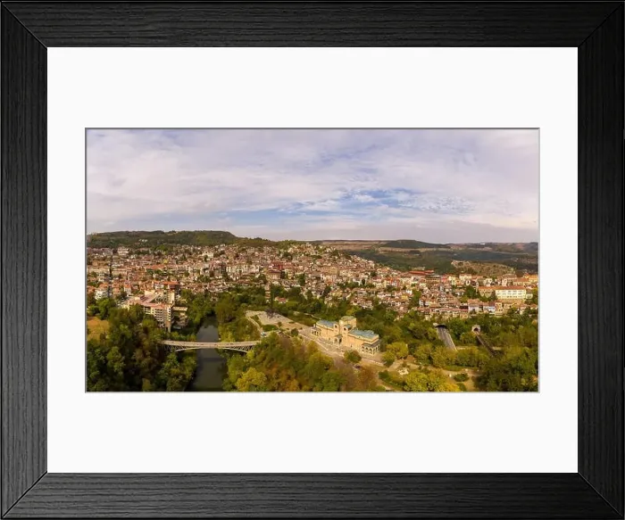 Framed Print : Beautiful bird's-eye view of the center of Veliko Tarnovo Framed Print : Beautiful bird's-eye view of the center of Veliko Tarnovo