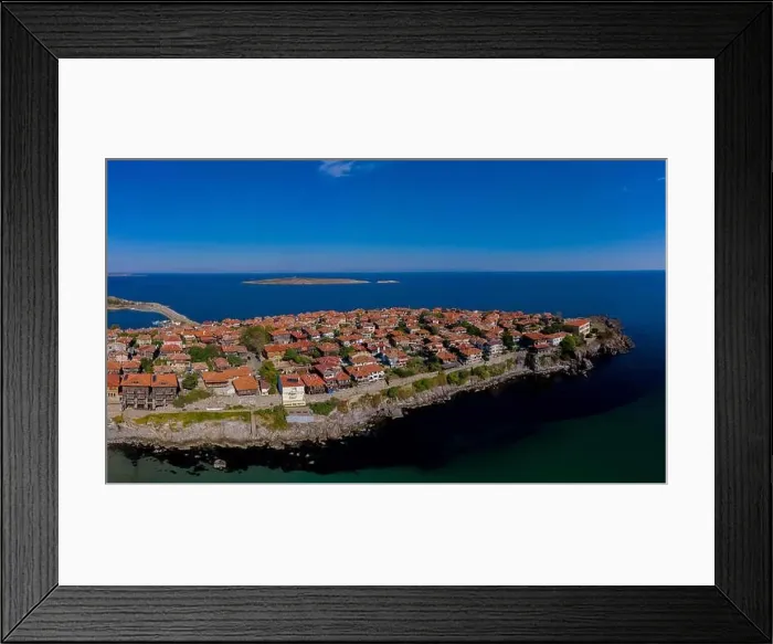 Framed Print : Beautiful bird's-eye view of the old town of Sozopol Framed Print : Beautiful bird's-eye view of the old town of Sozopol