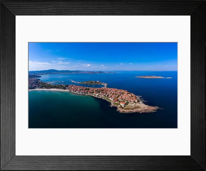 Framed Print : Beautiful bird's-eye view of the old town of Sozopol Framed Print : Beautiful bird's-eye view of the old town of Sozopol