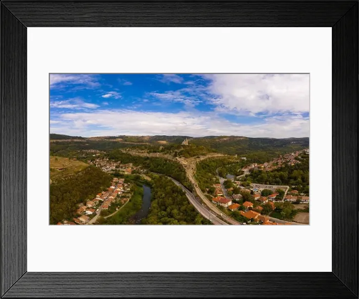 Framed Print : Tsarevets Fortress in Veliko Tarnovo, Bulgaria. Aerial drone footage Framed Print : Tsarevets Fortress in Veliko Tarnovo, Bulgaria. Aerial drone footage