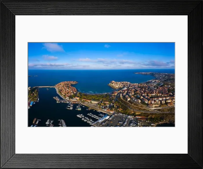 Framed Print : Beautiful bird's-eye view of the old town of Sozopol Framed Print : Beautiful bird's-eye view of the old town of Sozopol