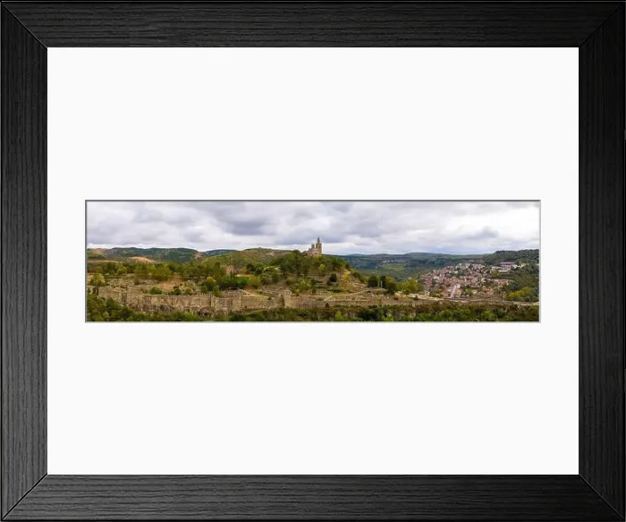 Framed Print : Tsarevets Fortress in Veliko Tarnovo, Bulgaria. Drone panoramic shot Framed Print : Tsarevets Fortress in Veliko Tarnovo, Bulgaria. Drone panoramic shot